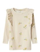 Nmffryda Xsl Ls Top Tops T-shirts Long-sleeved T-shirts Beige Name It