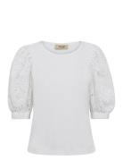 Mmpuffy O-Ss Tee Tops Blouses Short-sleeved White MOS MOSH