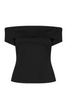 Off-Shoulder Top Tops T-shirts & Tops Short-sleeved Black Mango