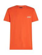 Hilfiger Summer Photo Tee Tops T-shirts Short-sleeved Orange Tommy Hil...