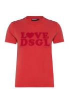 Love Dsgl Tops T-shirts & Tops Short-sleeved Red Desigual