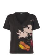 Mickey Joker Tops T-shirts & Tops Short-sleeved Black Desigual