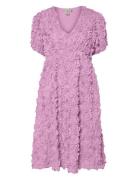 Yasrosiva 2/4 Midi Dress S. - Show Polvipituinen Mekko Pink YAS