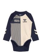 Hmlstripy Body L/S Bodies Long-sleeved Navy Hummel