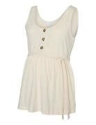 Mlevi Lia Sl Jrs Top 2F Noos Tops Blouses Sleeveless Cream Mamalicious