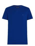 Essential V-Neck Tee Tops T-shirts Short-sleeved Navy Tommy Hilfiger