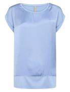 Sc-Thilde Tops Blouses Short-sleeved Blue Soyaconcept
