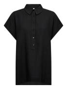 Sc-Ina Tops Blouses Short-sleeved Black Soyaconcept