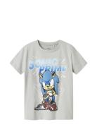 Nkmaron Sonic Nreg Ss Top Box Sky Tops T-shirts Short-sleeved Grey Nam...