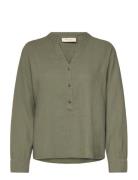 Fqlava-Shirt Tops Shirts Long-sleeved Green FREE/QUENT