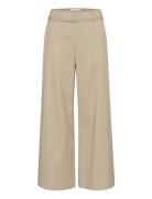Gztiff Hw Wide Pants Bottoms Trousers Wide Leg Beige Gestuz