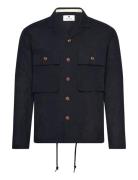 Akotto Cot/Linen Overshirt Tops Overshirts Navy Anerkjendt