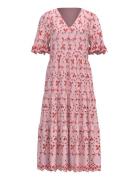 Yaskanikka 2/4 Contrast Midi Dress S. Polvipituinen Mekko Pink YAS