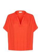 Kamilia Wing Sl Blouse Tops Blouses Short-sleeved Orange Kaffe