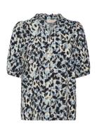 Fqadney-Shirt Tops Blouses Short-sleeved Blue FREE/QUENT