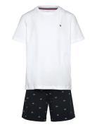 S/S Jersey Pj Set Pyjamasetti Pyjama White Tommy Hilfiger