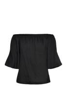 Fqdasia-Blouse Tops Blouses Short-sleeved Black FREE/QUENT