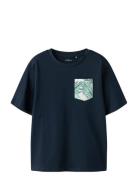 Nkmvalmas Ss Nreg Top Tops T-shirts Short-sleeved Navy Name It