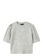 Nlflodet Ss Short Puff Knit Tops Knitwear Pullovers Grey LMTD