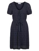 Viamalina V-Neck S/S Dress/Pb Lyhyt Mekko Navy Vila