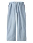 Nlfhelles Poplin Wide Pant Bottoms Trousers Blue LMTD