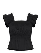 Sania-M Tops Blouses Sleeveless Black MbyM