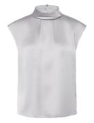 Dania Tops Blouses Sleeveless Grey Reiss