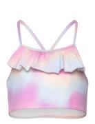 Bikini Top With Frill Aop Bikinit Purple Lindex