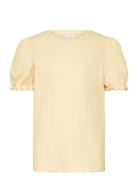 Top Ss Puff Sleeve Tops T-shirts Short-sleeved Yellow Lindex