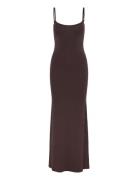Maxi Slip Dress Maksimekko Juhlamekko Brown Gina Tricot