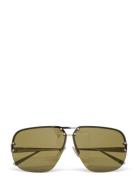Tinted Aviator Sunglasses Pilottilasit Aurinkolasit Yellow Weekday