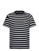 Cotton Jersey Stripe Frode Tee Tops T-shirts Short-sleeved Black Mads ...