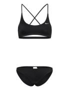 Nike Solid Lace Up Bikini Set Bikinit Black NIKE SWIM