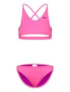 Nike Solid Lace Up Bikini Set Bikinit Pink NIKE SWIM