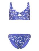 Shadow Floral Bralette Set Bikinit Blue Roxy