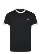 Taped Ringer T-Shirt Tops T-shirts Short-sleeved Black Fred Perry