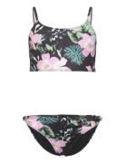 Shadow Floral Crop Tank Set Bikinit Pink Roxy