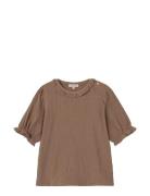 Blooming Ss Blouse Tops Blouses & Tunics Brown Fliink