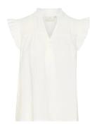 Kaliany Via Blouse Tops Blouses Short-sleeved Cream Kaffe