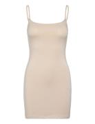 Basic Mini Slip Dress Lyhyt Mekko Beige Gina Tricot