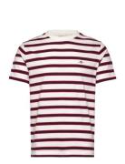Striped Ss Tshirt Designers T-shirts Short-sleeved Red GANT