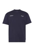 Elevate Embroidered Ss Tshirt Tops T-shirts Short-sleeved Navy SIXTH J...
