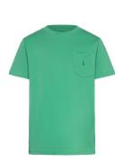 Cotton Jersey Pocket Tee Tops T-shirts Short-sleeved Green Ralph Laure...