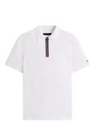 Interlock Zip Reg Polo Tops Polos Short-sleeved White Tommy Hilfiger