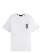 Palm Tree Label Tee Tops T-shirts Short-sleeved White Tommy Hilfiger