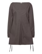 Cotton Poplin Tie-Detail Mini Dress Lyhyt Mekko Brown Weekday