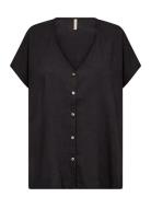 Sc-Rozalia Tops Shirts Short-sleeved Black Soyaconcept