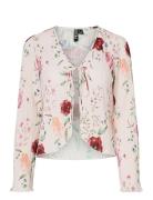 Pcamber Ls Tie Top Wvn Kca Tops T-shirts & Tops Long-sleeved Multi/pat...