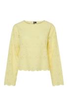 Pctarmorine Ls O-Neck Top Wvn Tops T-shirts & Tops Long-sleeved Yellow...