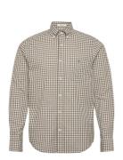 Reg Classic Poplin Gingham Shirt Tops Shirts Casual Green GANT